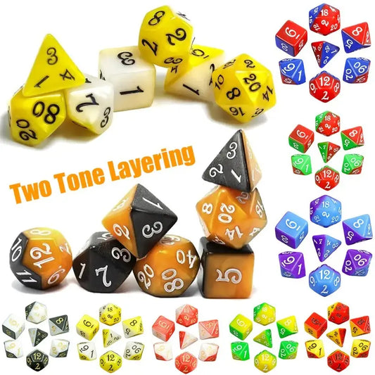 Dual-Tone Layered Dice Set 70Pcs