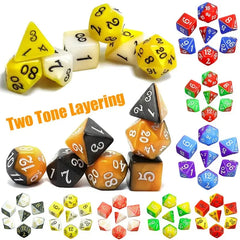 Dual-Tone Layered Dice Set 70Pcs