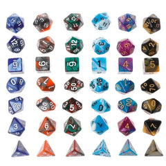 Coleção de dados DND poliédricos de duas cores com 105 peças - Conjunto de RPG de fantasia em massa com 15 grupos completos de 7 dados e 15 bolsas para jogos de mesa, salas de aula de matemática e acessórios de RPG