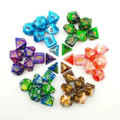 Coleção de dados DND poliédricos de duas cores com 105 peças - Conjunto de RPG de fantasia em massa com 15 grupos completos de 7 dados e 15 bolsas para jogos de mesa, salas de aula de matemática e acessórios de RPG