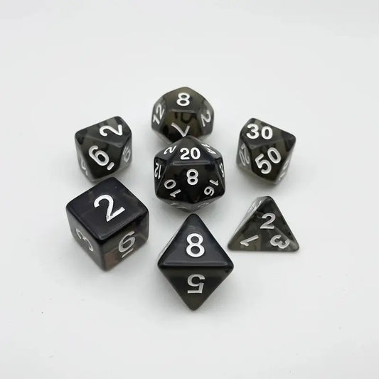 Juego de dados acrílicos Eclipse Shard - Serie Crystal Veil