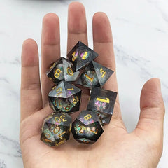 Dados de resina líquida dourada Darkness