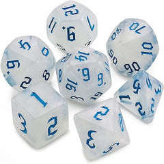 Stardust Glyph Glitter Blue Dice Set