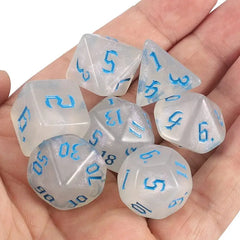 Stardust Glyph Glitter Blue Dice Set