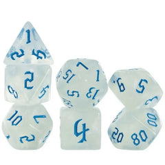 Stardust Glyph Glitter Blue Dice Set