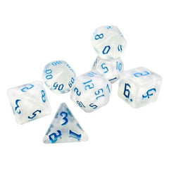 Stardust Glyph Glitter Blue Dice Set
