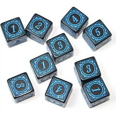 Vintage Ocean Blue Dice Set -10Piece