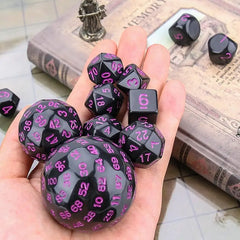 Juego de dados de orbe de códice de obsidiana D100