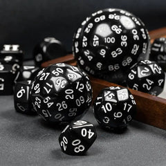 Juego de dados de orbe de códice de obsidiana D100