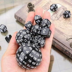 Juego de dados de orbe de códice de obsidiana D100