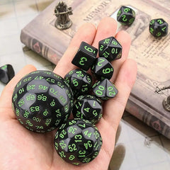 Juego de dados de orbe de códice de obsidiana D100