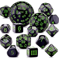 Juego de dados de orbe de códice de obsidiana D100
