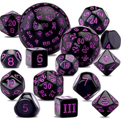 Juego de dados de orbe de códice de obsidiana D100