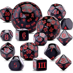Juego de dados de orbe de códice de obsidiana D100