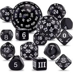 Juego de dados de orbe de códice de obsidiana D100