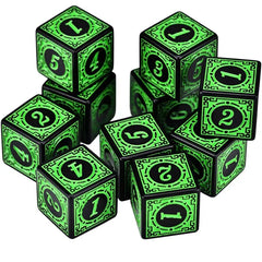 Juego de dados vintage verde esmeralda (10 piezas)
