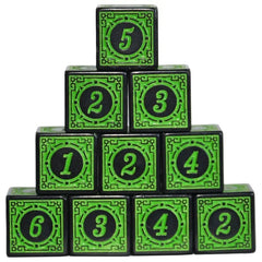 Juego de dados vintage verde esmeralda (10 piezas)