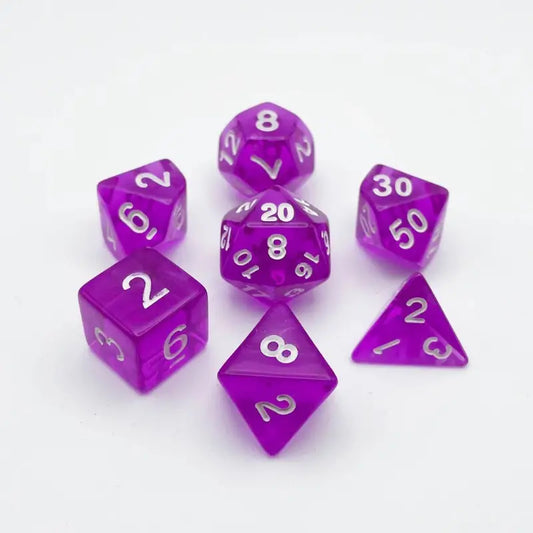 Ethereal Lilac Dice Set - Crystal Veil Series