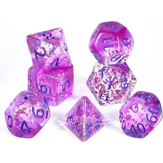 Confetti Skyburst Purple Dice Set