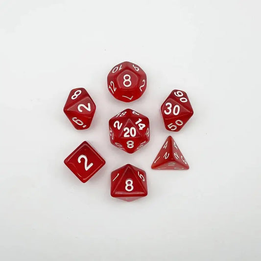 Blood Ruby Red Dice Set - Crystal Veil Series