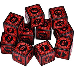Vintage Crimson Red Dice Set-10Piece