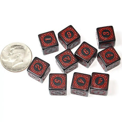 Vintage Crimson Red Dice Set-10Piece