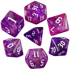 Sparkling Violet Dice Set - Aurora Vortex Series