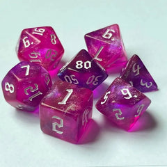Sparkling Violet Dice Set - Aurora Vortex Series