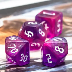 Sparkling Violet Dice Set - Aurora Vortex Series