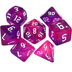 Sparkling Violet Dice Set - Aurora Vortex Series