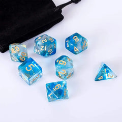 Dual-Tone Sapphire Acrylic RPG Dice