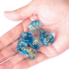 Dual-Tone Sapphire Acrylic RPG Dice
