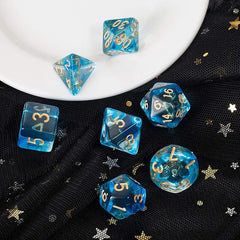 Dual-Tone Sapphire Acrylic RPG Dice