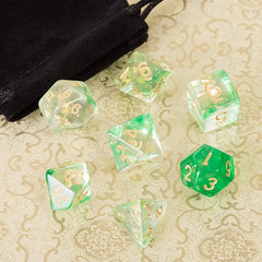 Dual-Tone Emerald Dice Set