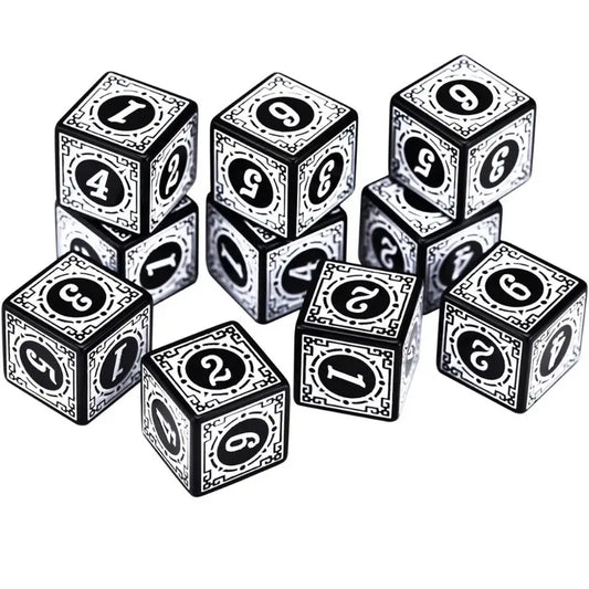Vintage Alabaster White Dice Set-10Piece