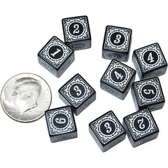 Conjunto de dados brancos de alabastro vintage - 10 peças