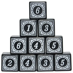 Conjunto de dados brancos de alabastro vintage - 10 peças