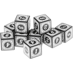 Conjunto de dados brancos de alabastro vintage - 10 peças