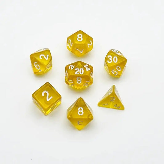 Sunfire Amber Dice Set - Crystal Series