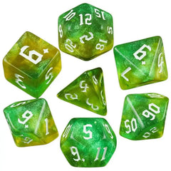 Emerald Sparkle Dice Set - Aurora Vortex Series