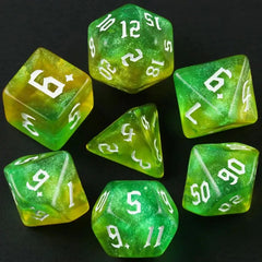Emerald Sparkle Dice Set - Aurora Vortex Series