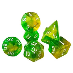 Emerald Sparkle Dice Set - Aurora Vortex Series