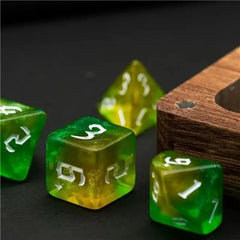 Emerald Sparkle Dice Set - Aurora Vortex Series