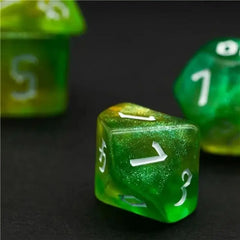Emerald Sparkle Dice Set - Aurora Vortex Series