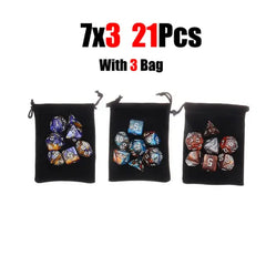 105-Piece Dual-Color Polyhedral DND Dice Collection - Bulk Fantasy RPG Set with 15 Complete 7-Die Groups & 15 Pouches for Tabletop Gaming, Math Classrooms, and Roleplay Accessories