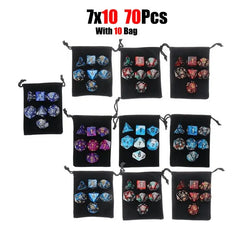 105-Piece Dual-Color Polyhedral DND Dice Collection - Bulk Fantasy RPG Set with 15 Complete 7-Die Groups & 15 Pouches for Tabletop Gaming, Math Classrooms, and Roleplay Accessories