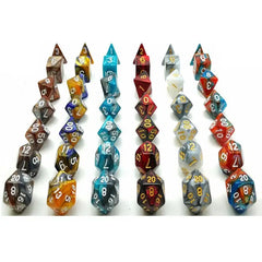 105-Piece Dual-Color Polyhedral DND Dice Collection - Bulk Fantasy RPG Set with 15 Complete 7-Die Groups & 15 Pouches for Tabletop Gaming, Math Classrooms, and Roleplay Accessories