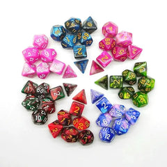 105-Piece Dual-Color Polyhedral DND Dice Collection - Bulk Fantasy RPG Set with 15 Complete 7-Die Groups & 15 Pouches for Tabletop Gaming, Math Classrooms, and Roleplay Accessories