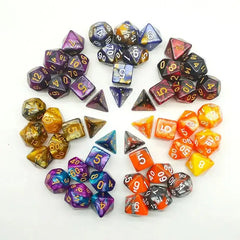 105-Piece Dual-Color Polyhedral DND Dice Collection - Bulk Fantasy RPG Set with 15 Complete 7-Die Groups & 15 Pouches for Tabletop Gaming, Math Classrooms, and Roleplay Accessories