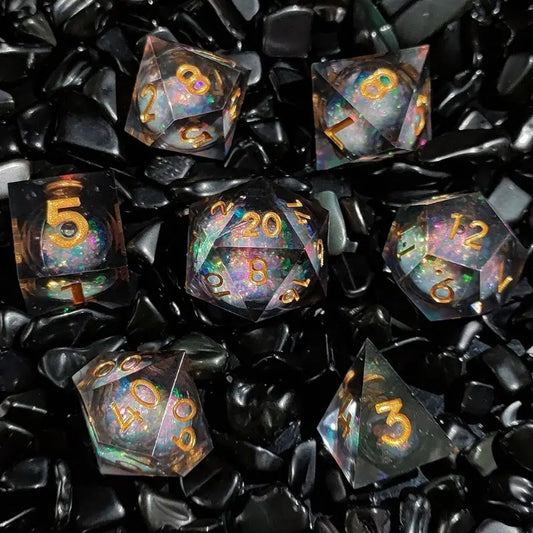 Dados de resina líquida dourada Darkness 
